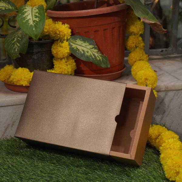 9 X 6 X 3.25 METALLIC FESTIVE SLIDE BOX