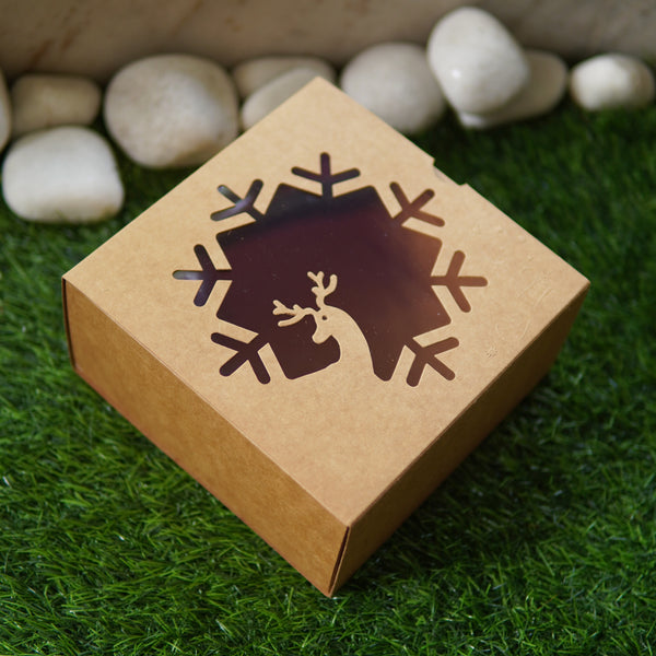 FESTIVE SLIDE BOX (6 X 6 X 3.25) REINDEER WINDOW