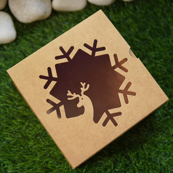 FESTIVE SLIDE BOX (6 X 6 X 3.25) REINDEER WINDOW