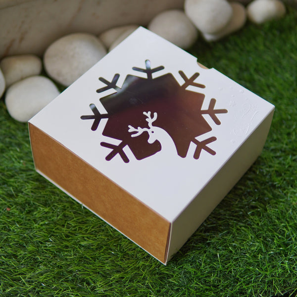 FESTIVE SLIDE BOX (6 X 6 X 3.25) REINDEER WINDOW