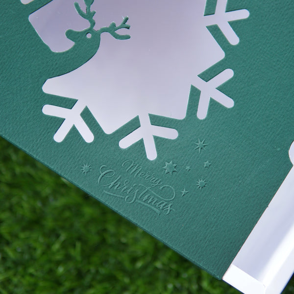 FESTIVE SLIDE BOX (9 X 6 X 3.25) REINDEER WINDOW