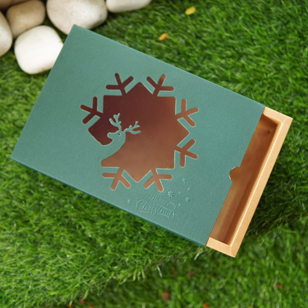 FESTIVE SLIDE BOX (9 X 6 X 3.25) REINDEER WINDOW