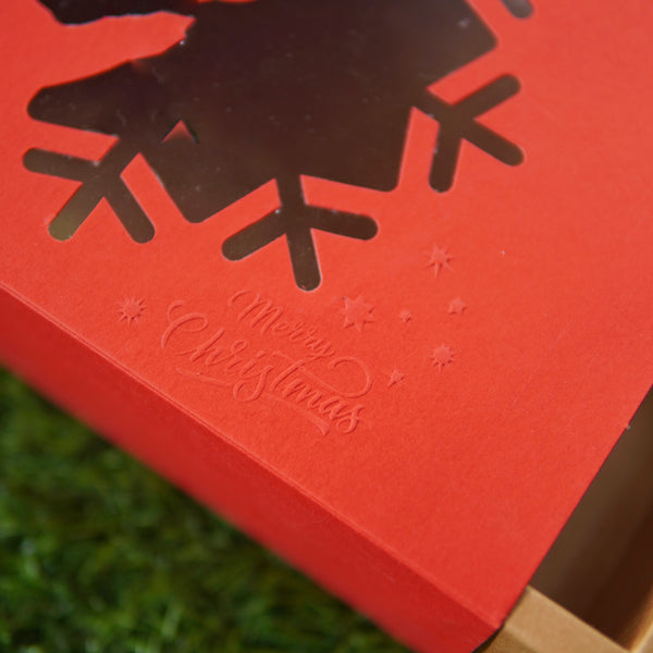FESTIVE SLIDE BOX (9 X 6 X 3.25) REINDEER WINDOW