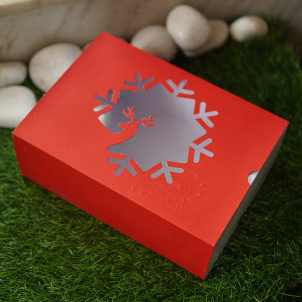FESTIVE SLIDE BOX (9 X 6 X 3.25) REINDEER WINDOW