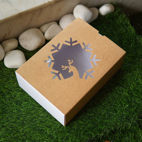 FESTIVE SLIDE BOX (9 X 6 X 3.25) REINDEER WINDOW