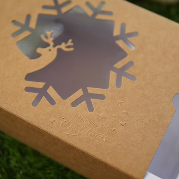 FESTIVE SLIDE BOX (9 X 6 X 3.25) REINDEER WINDOW