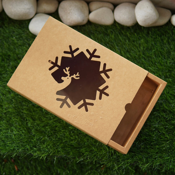 FESTIVE SLIDE BOX (9 X 6 X 3.25) REINDEER WINDOW