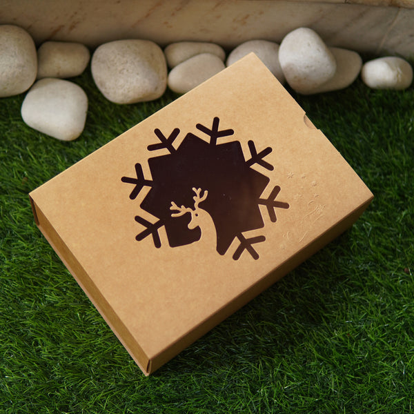 FESTIVE SLIDE BOX (9 X 6 X 3.25) REINDEER WINDOW