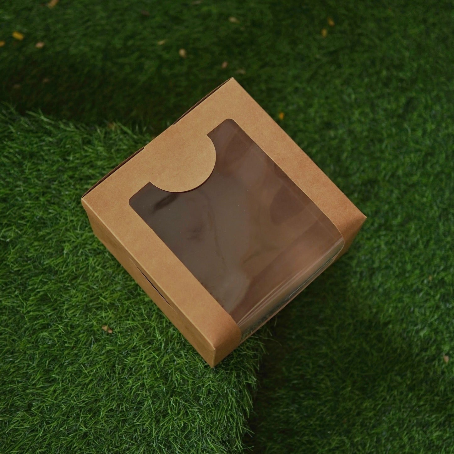KRAFT DUAL WINDOW CAKE BOX