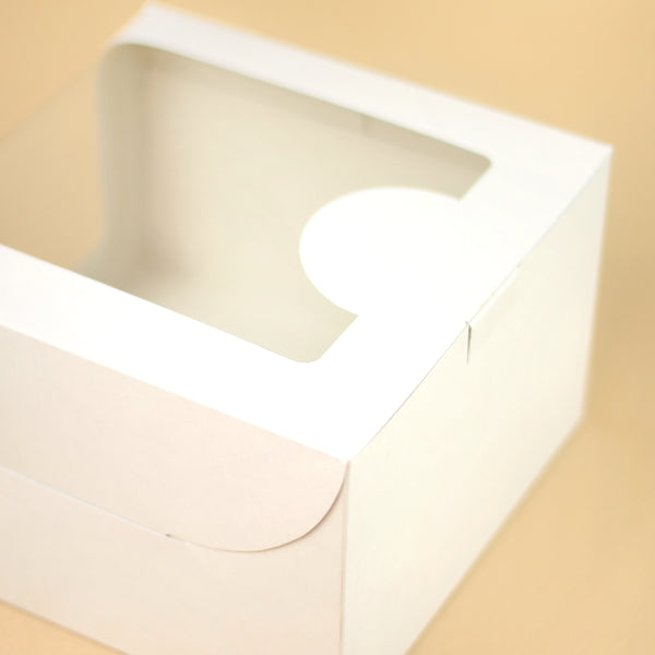 WHITE DUAL WINDOW CAKE BOX