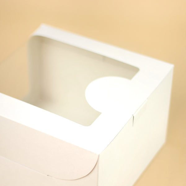 WHITE DUAL WINDOW CAKE BOX