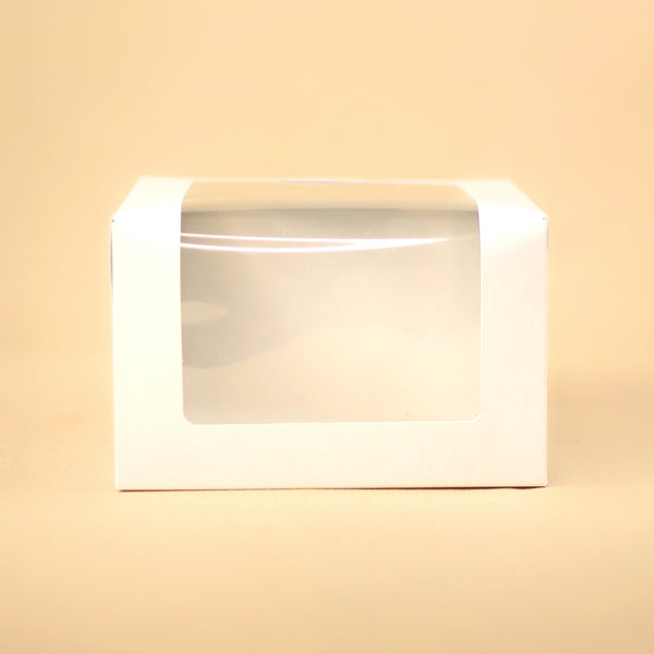 WHITE DUAL WINDOW CAKE BOX