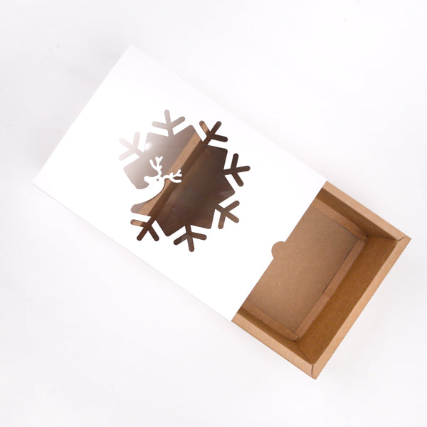 FESTIVE SLIDE BOX (9 X 6 X 3.25) REINDEER WINDOW