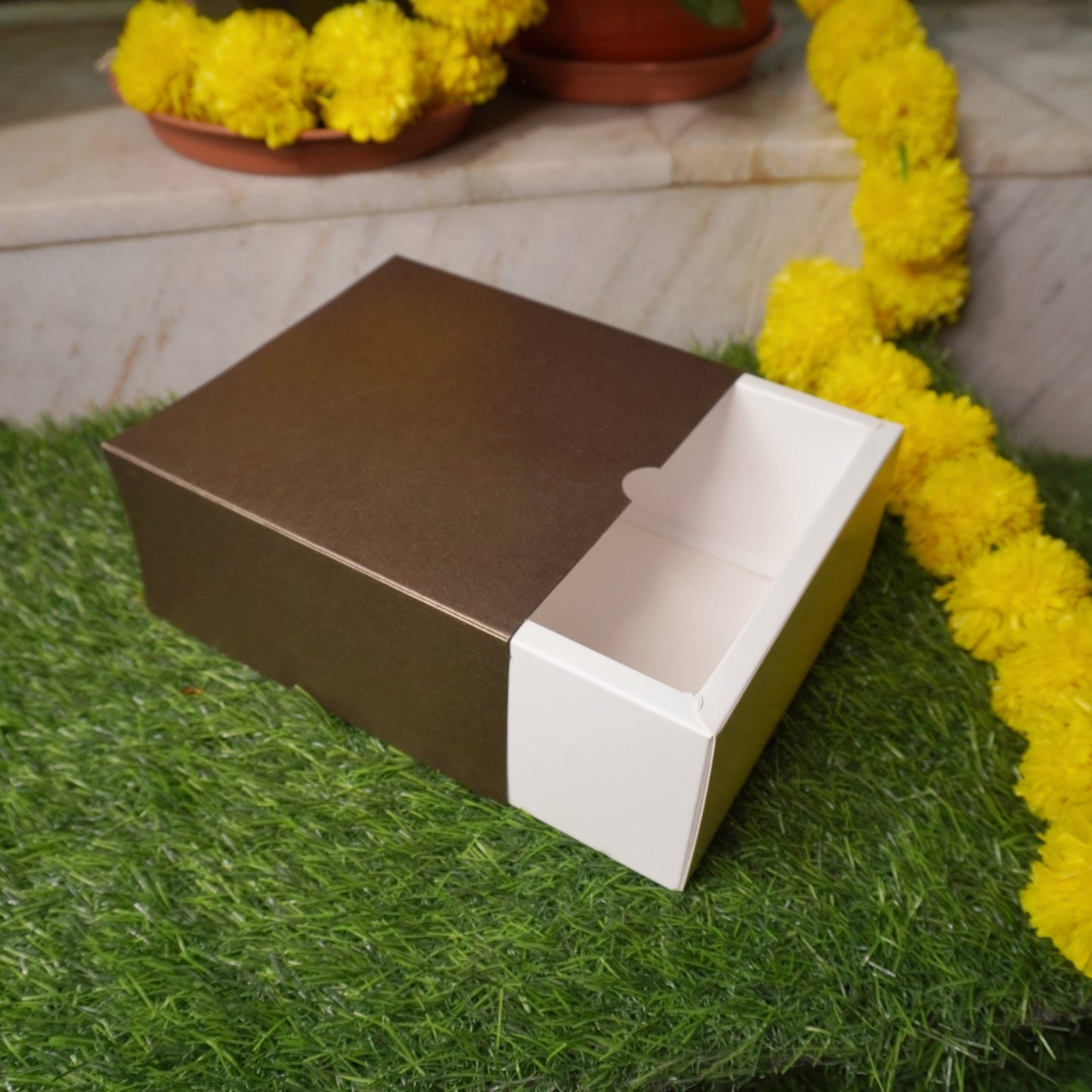 6 X 6 X 3.25 METALLIC SLIDE BOX