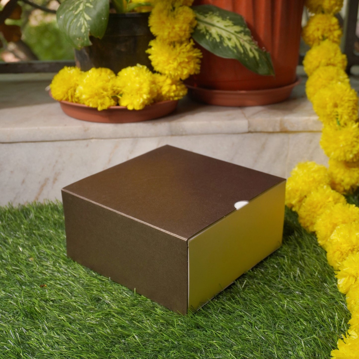 6 X 6 X 3.25 METALLIC SLIDE BOX