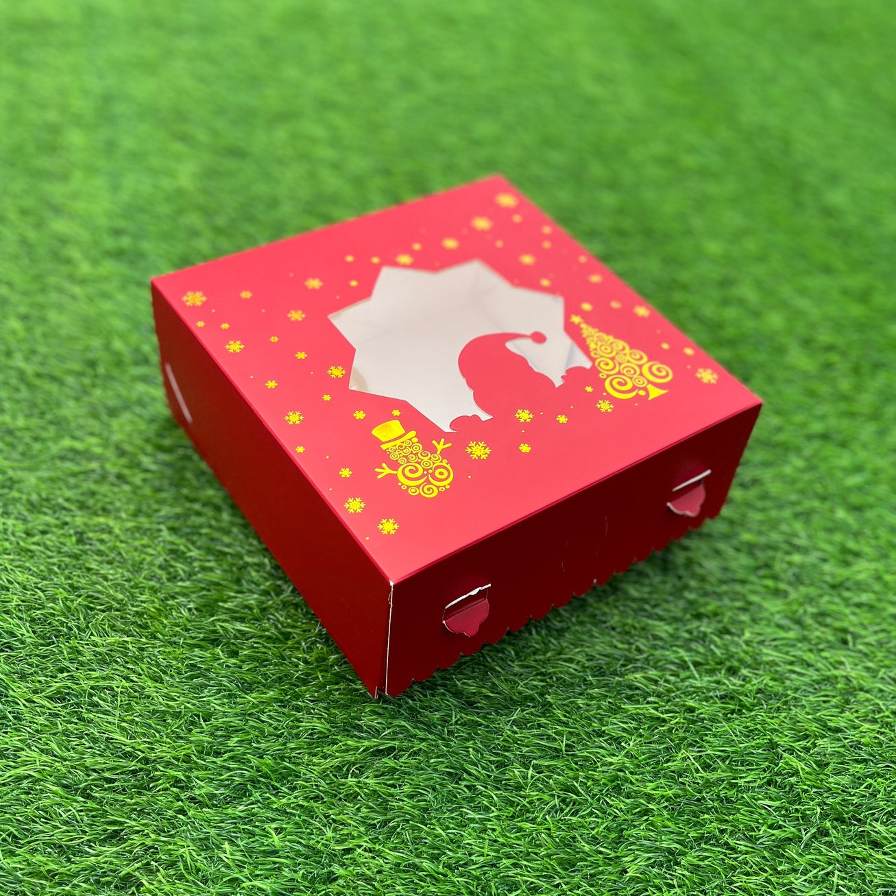 8 X 8 X 3.5 CHRISTMAS (25) (G) WINDOW BOX | 1 KG PLUM CAKE BOX