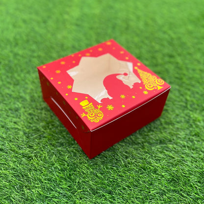 6 X 6 X 3 CHRISTMAS (25) (G) WINDOW BOX | HALF KG PLUM CAKE BOX