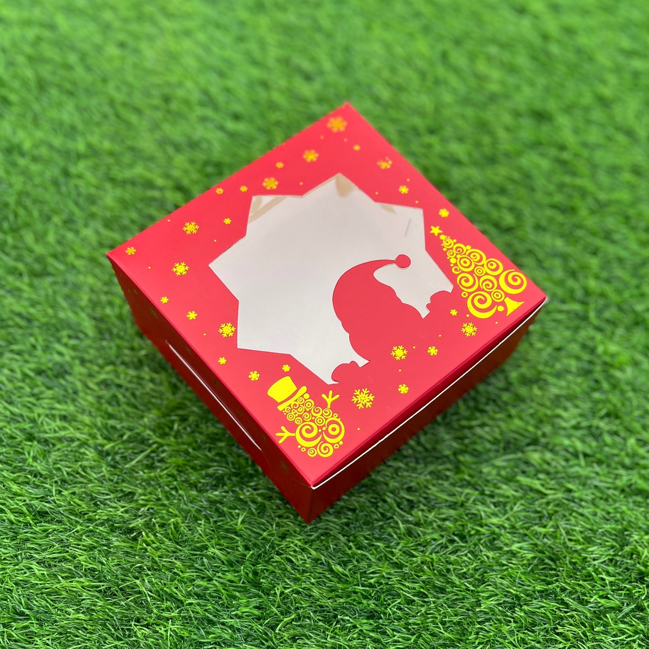 6 X 6 X 3 CHRISTMAS (25) (G) WINDOW BOX | HALF KG PLUM CAKE BOX