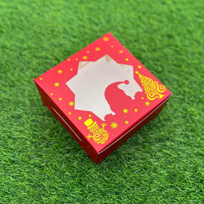 6 X 6 X 3 CHRISTMAS (25) (G) WINDOW BOX | HALF KG PLUM CAKE BOX