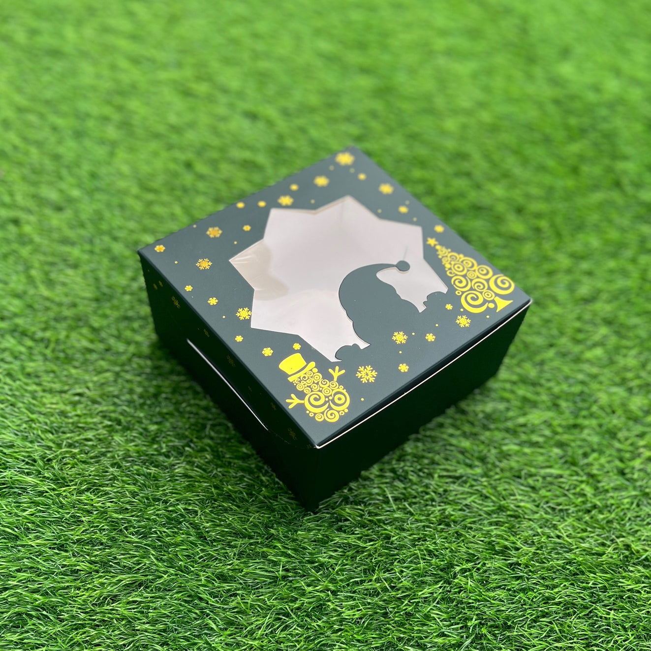 6 X 6 X 3 CHRISTMAS (25) (G) WINDOW BOX | HALF KG PLUM CAKE BOX