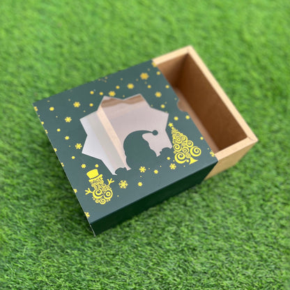 6 X 6 X 3.25 CHRISTMAS (25) (G) WINDOW SLIDE BOX