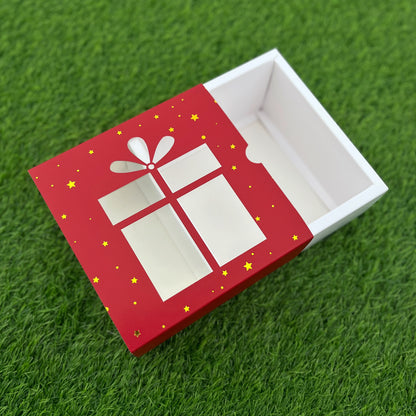 6 X 6 X 3.25 CHRISTMAS (24) (G) WINDOW SLIDE BOX