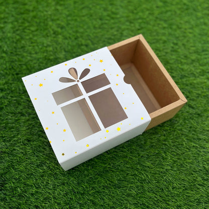 6 X 6 X 3.25 CHRISTMAS (24) (G) WINDOW SLIDE BOX