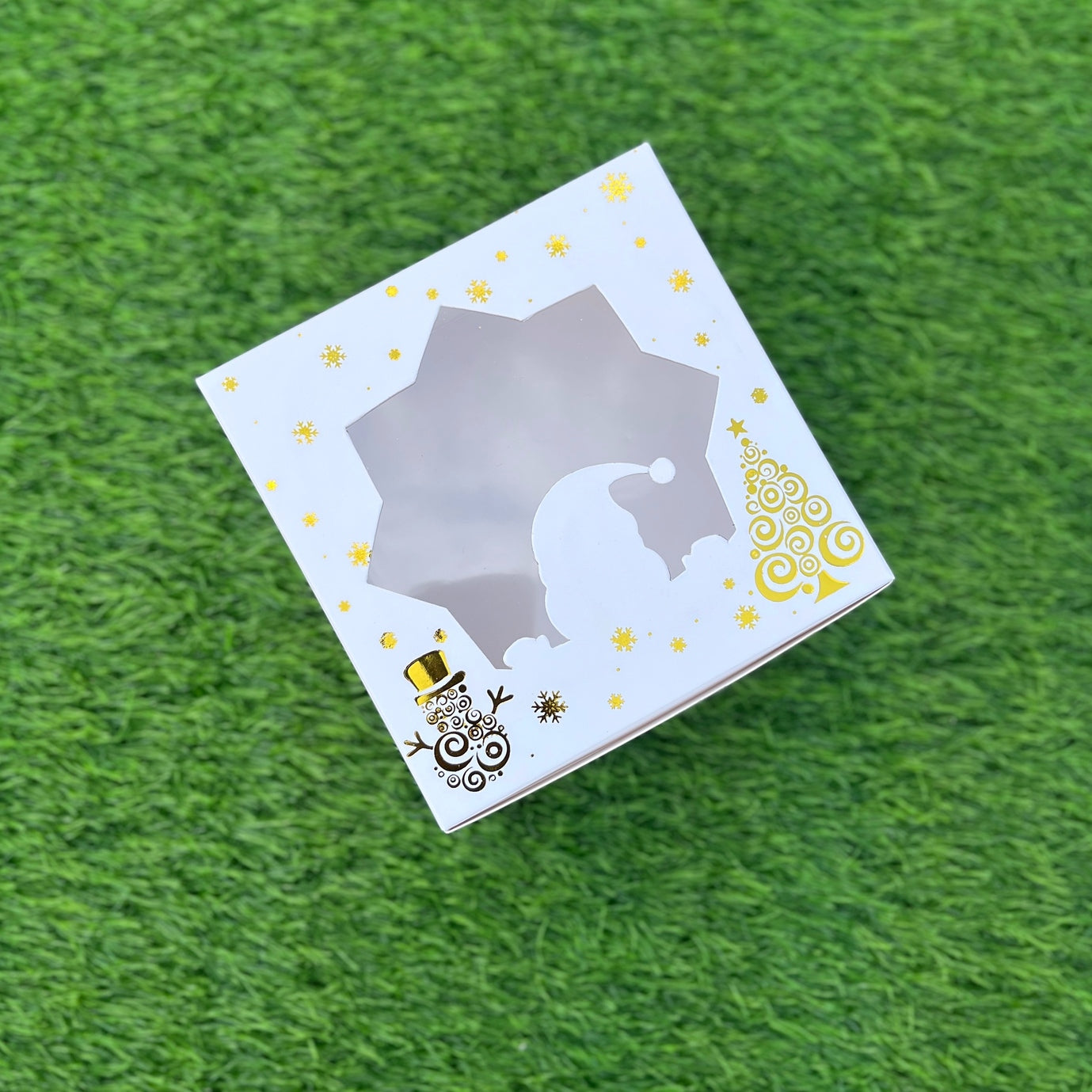 6 X 6 X 3 CHRISTMAS (25) (G) WINDOW BOX | HALF KG PLUM CAKE BOX