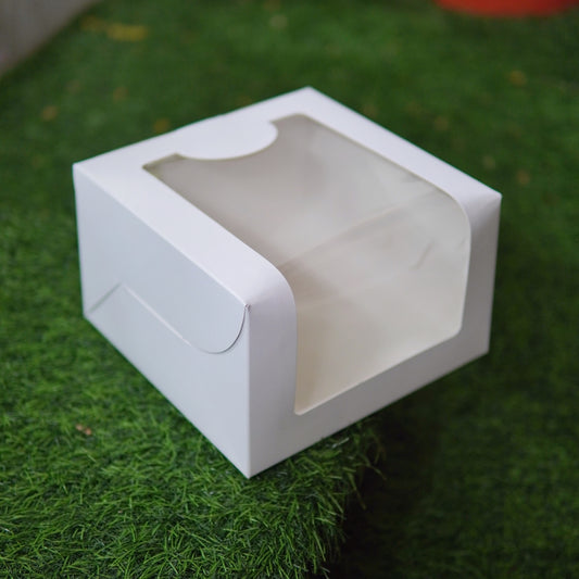 WHITE DUAL WINDOW CAKE BOX