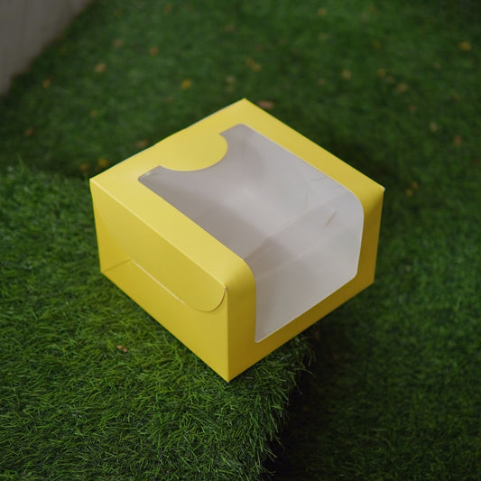 YELLOW DUAL WINDOW CAKE BOX