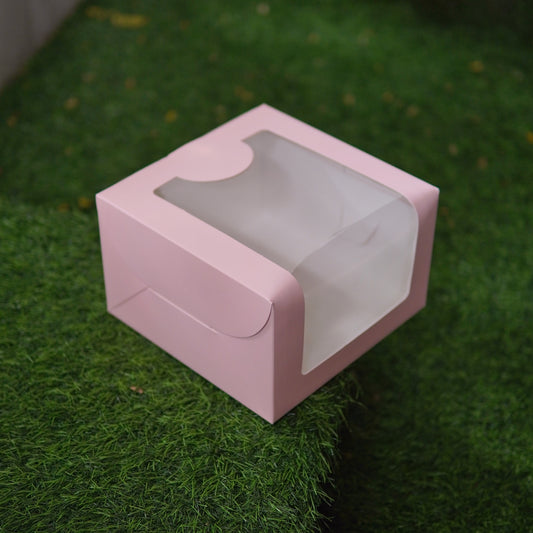 BABY PINK DUAL WINDOW CAKE BOX