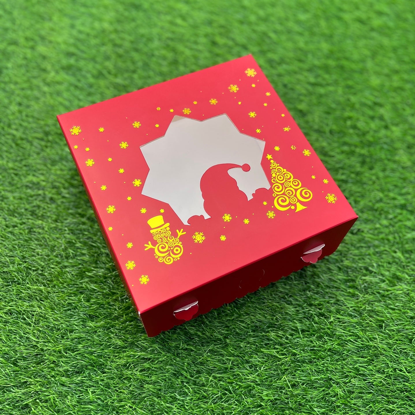 8 X 8 X 3.5 CHRISTMAS (25) (G) WINDOW BOX | 1 KG PLUM CAKE BOX