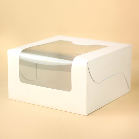 WHITE DUAL WINDOW CAKE BOX