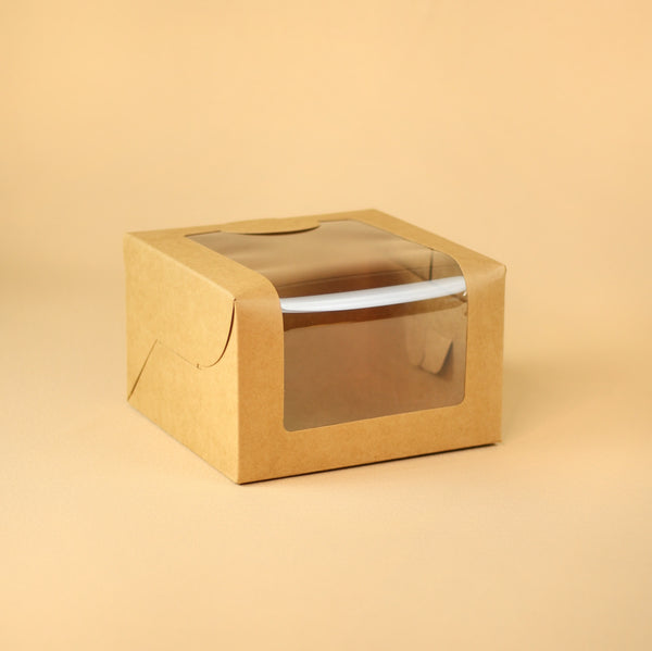 4x4x4 Recycled Natural Kraft Bakery Cake Boxes