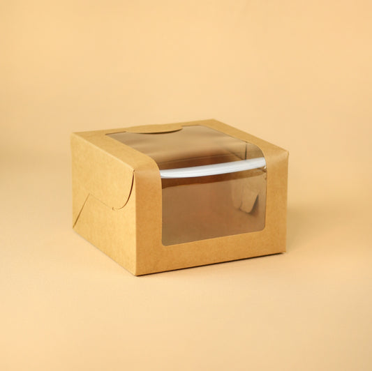 KRAFT DUAL WINDOW CAKE BOX