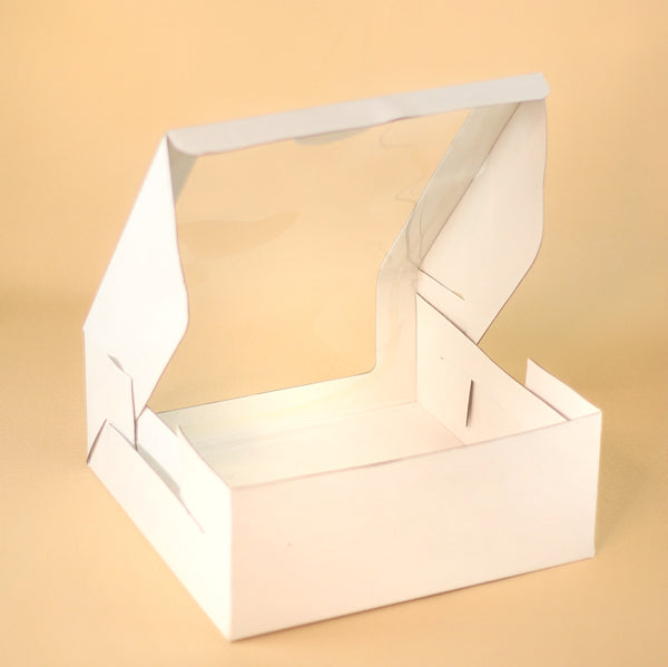BAKEFY� ( 3x3x2 50 WHITE 1 brownie holder Bakery Boxes with Window Cupcake  Boxes Cookie Boxes Kraft Paper Gift Boxes for Pastries, Small : Amazon.in:  Home & Kitchen